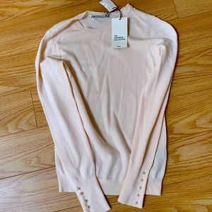 Zara knitwear collection in light pink w pearl arm detailing in medium